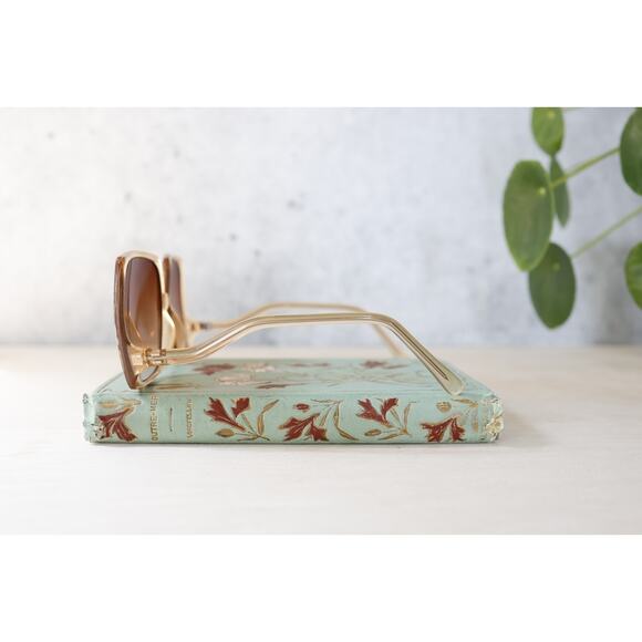 Vintage 1990s Y2K Butterfly Sunglasses NOS oversized clear brown tone Retro - Picture 5 of 8